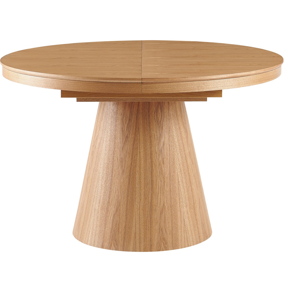 Table à manger ronde extensible 4/6 couverts effet Chêne - TRENTO chêne clair, HOMIFAB
