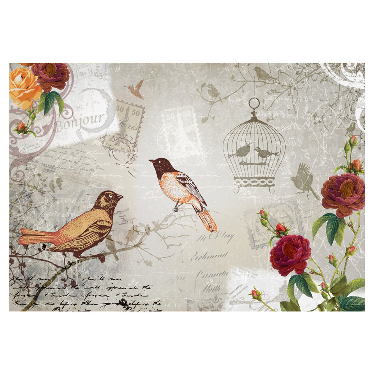 Papier peint intissé panoramique Vintage et Retro Good morning multicouleur, EDEN