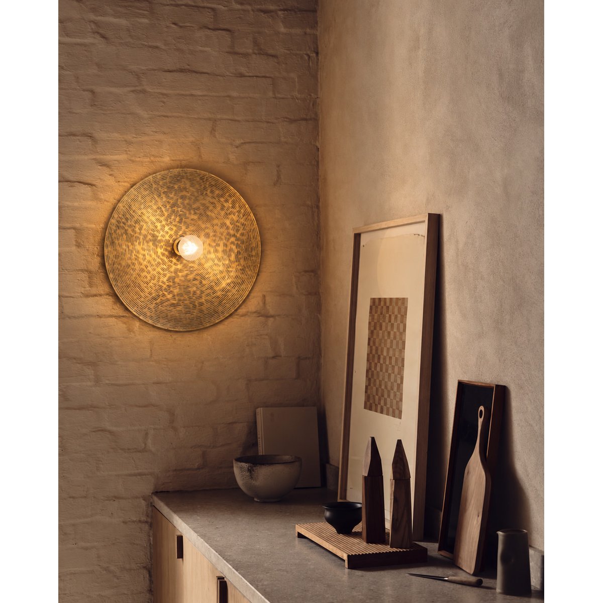 Applique murale en fer FULL MOON laiton, BAZAR BIZAR