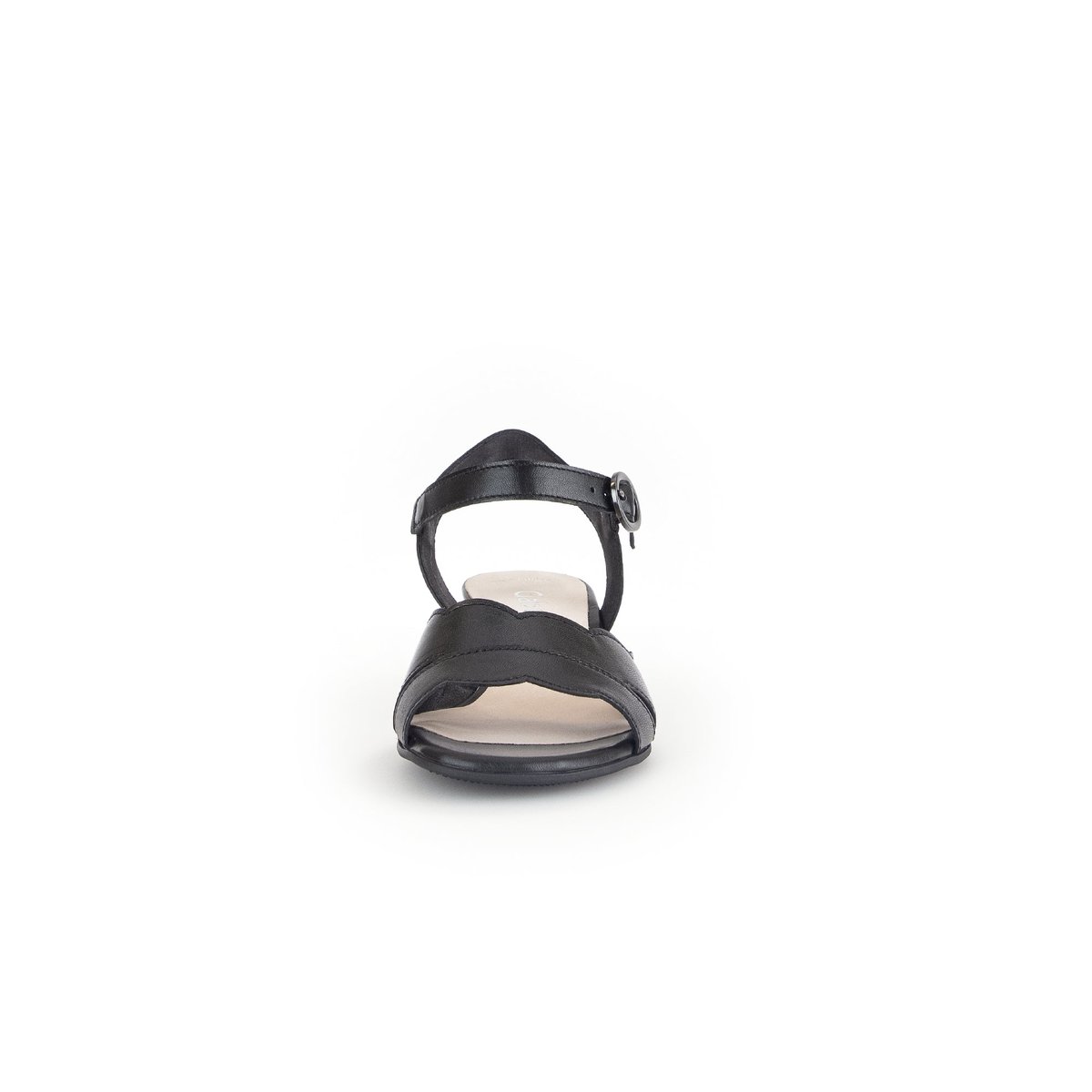 Sandales en cuir à talon décroché block noir, GABOR