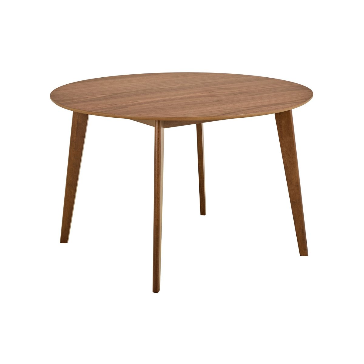 Table ronde en bois noyer D105 + 4 chaises noyer - LETA bois foncé, HELLIN, DEPUIS 1862