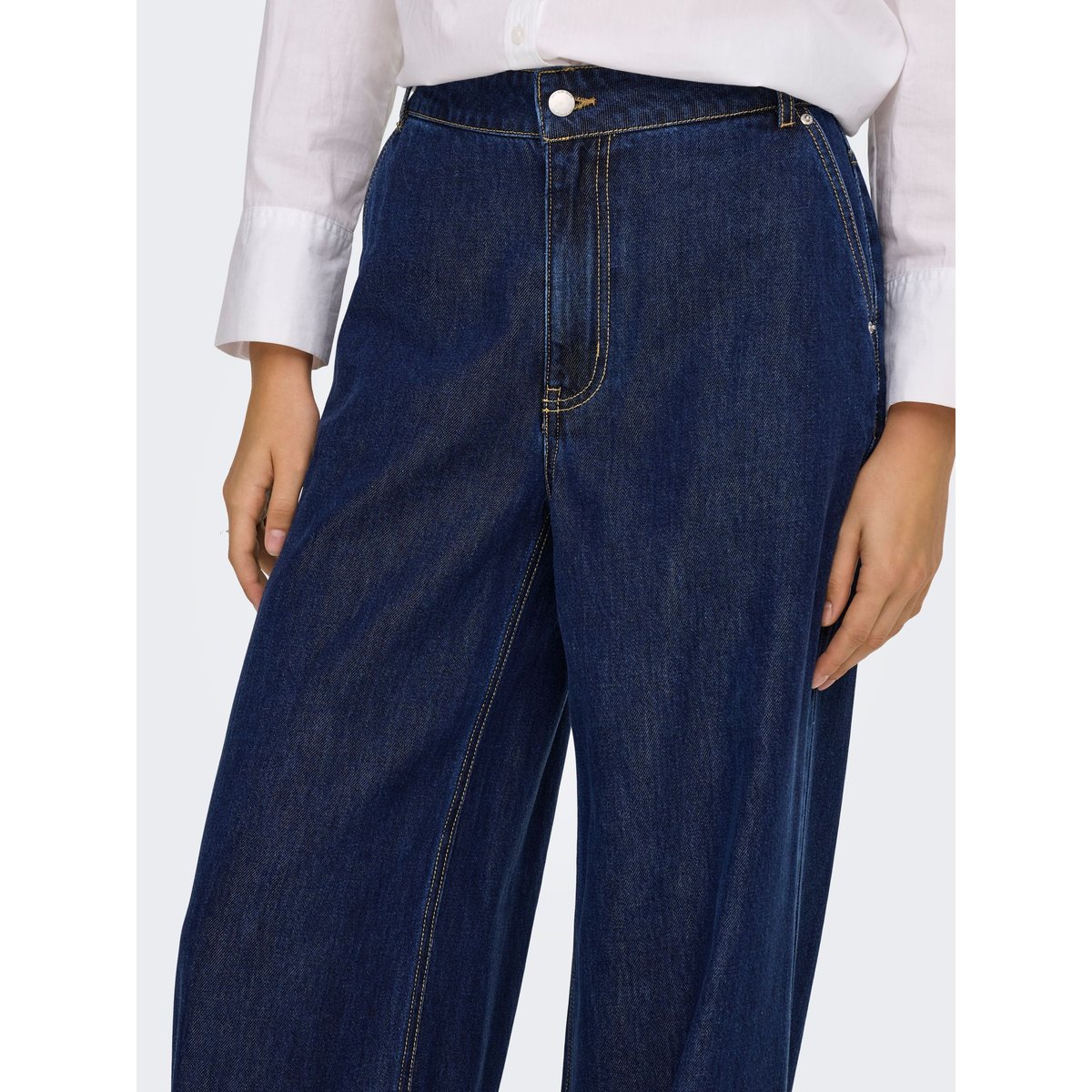 Jean À Jambe Large dark blue denim 1, ONLY