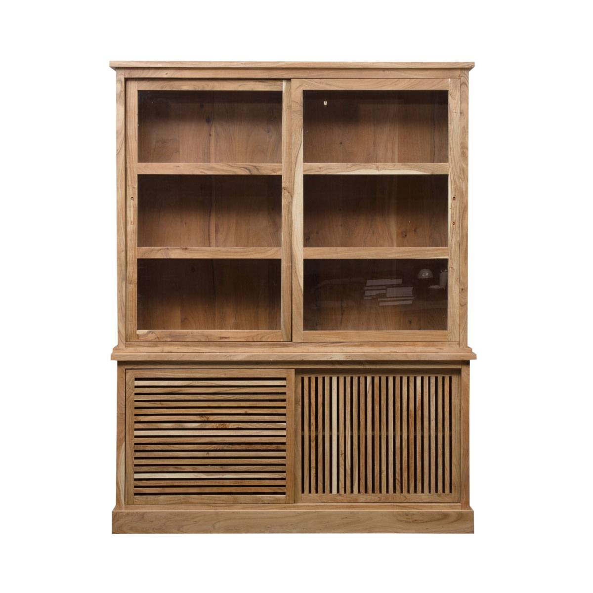 Vaisselier en bois d'acacia SALTA bois clair, MADE IN MEUBLES