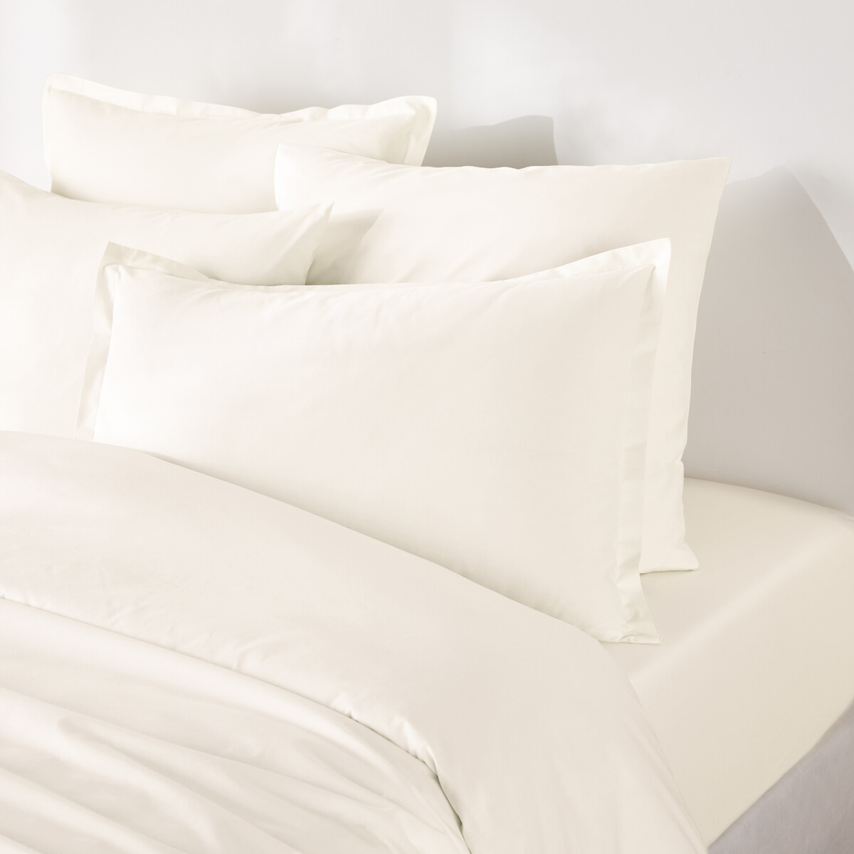 Scenario Cotton Percale 200 Thread Count Fitted Sheet, 35cm Flap ecru , LA REDOUTE INTERIEURS
