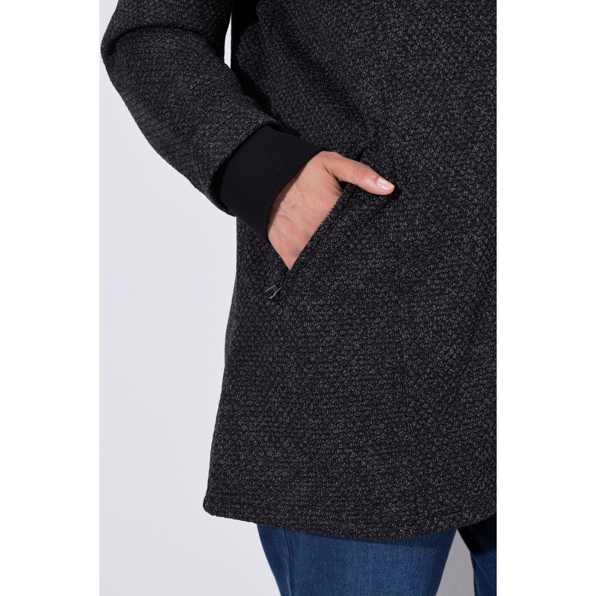 Veste en maille polaire, message noir, ULLA POPKEN