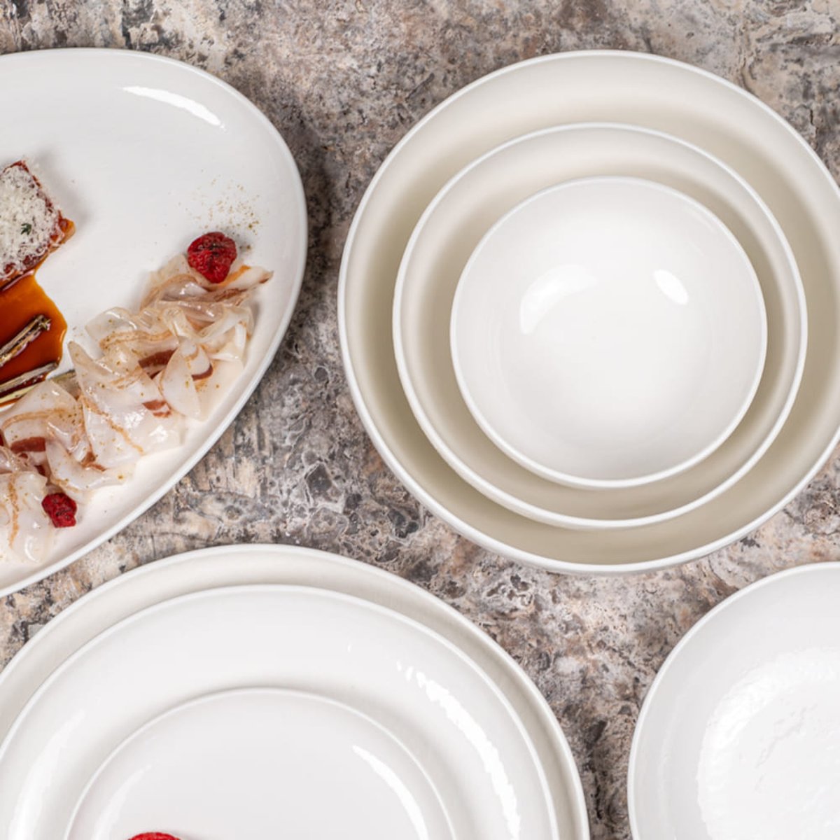 Assiette creuse Ecume 20,5 cm (lot de 6) blanc, TABLE PASSION