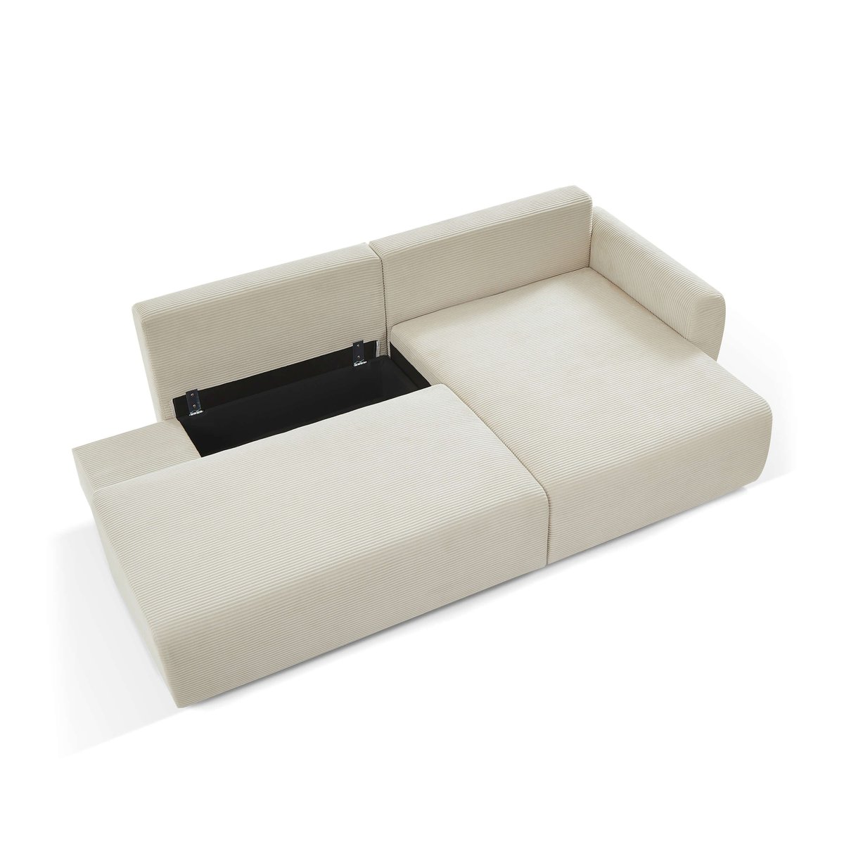 Canapé d'angle droit convertible DANILO beige, BAÏTA