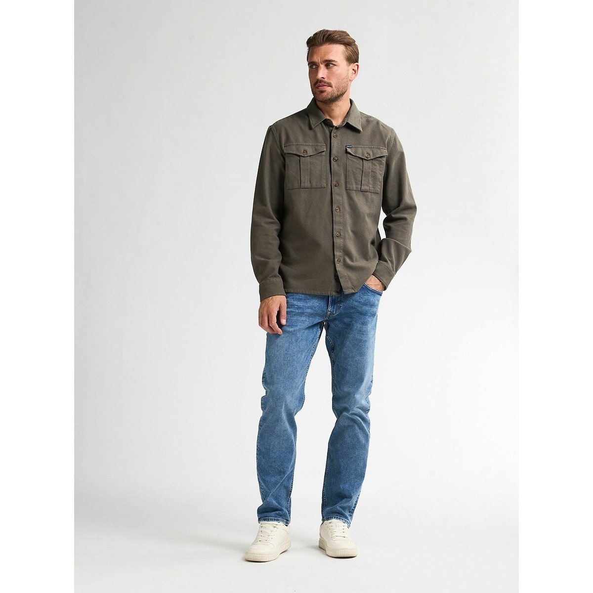 Long Sleeve Shirt khaki, PETROL INDUSTRIES