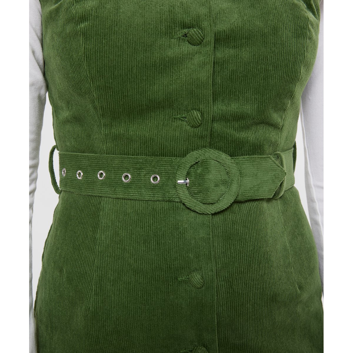 Robe Chasuble en Velours Côtelé Arabella vert, JOE BROWNS