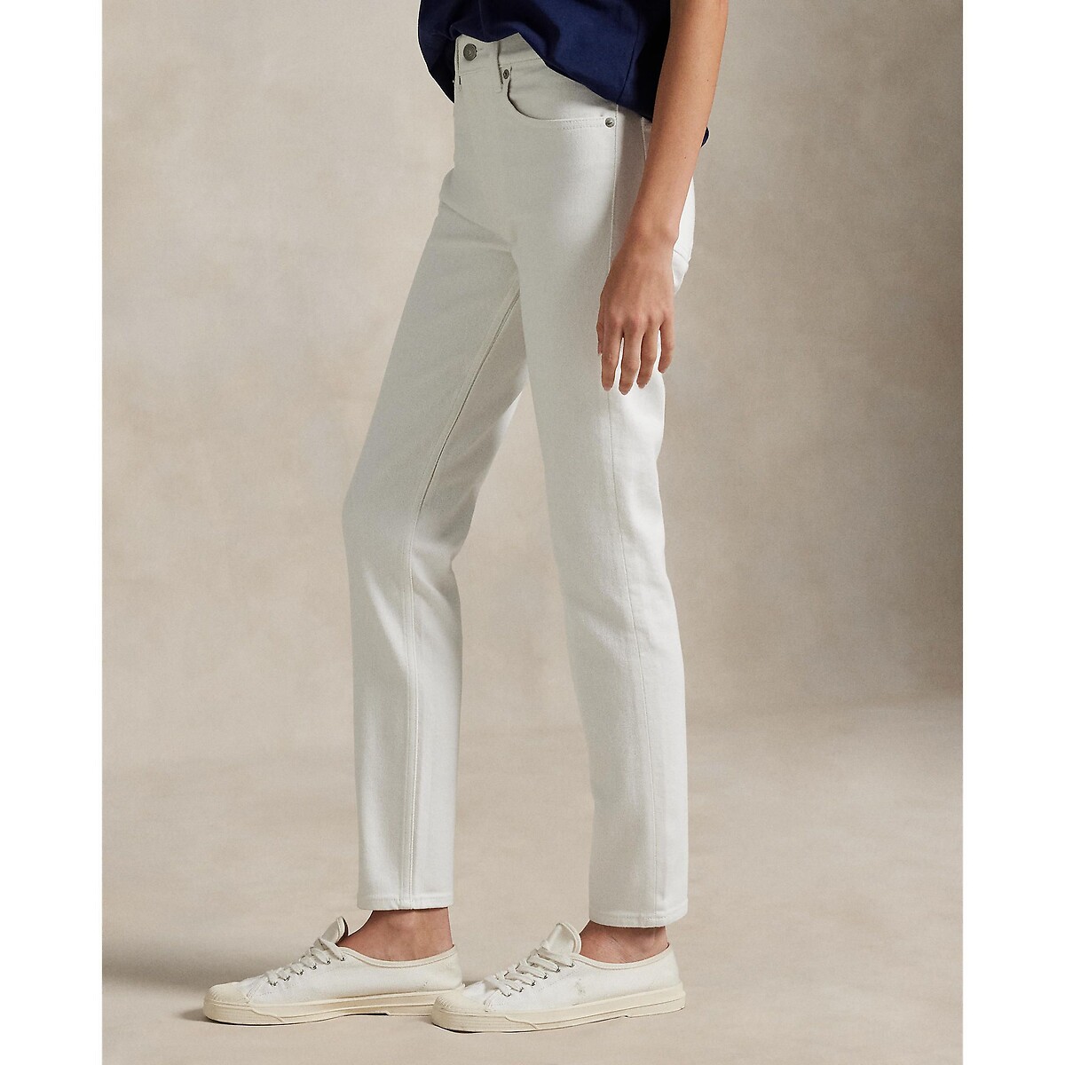 Jean skinny super slim à taille mi-haute ecru, POLO RALPH LAUREN