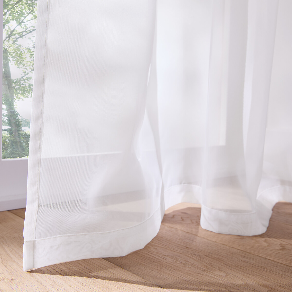 Glasgordijn met lussen, Limpo wit, SO'HOME