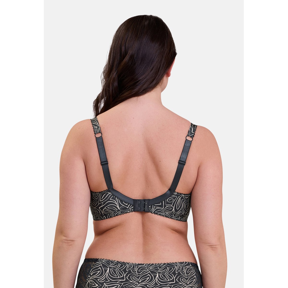 Soutien-gorge HÉLÈNE imprimé graphique anthracite, SANS COMPLEXE