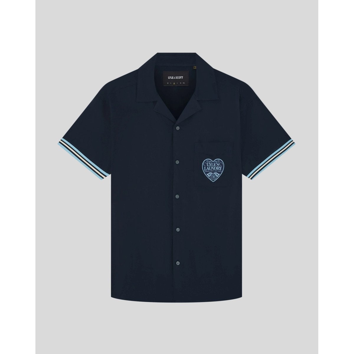 chemise à manches courtes avec logo bleu foncé marine/ craie bleu, LYLE & SCOTT