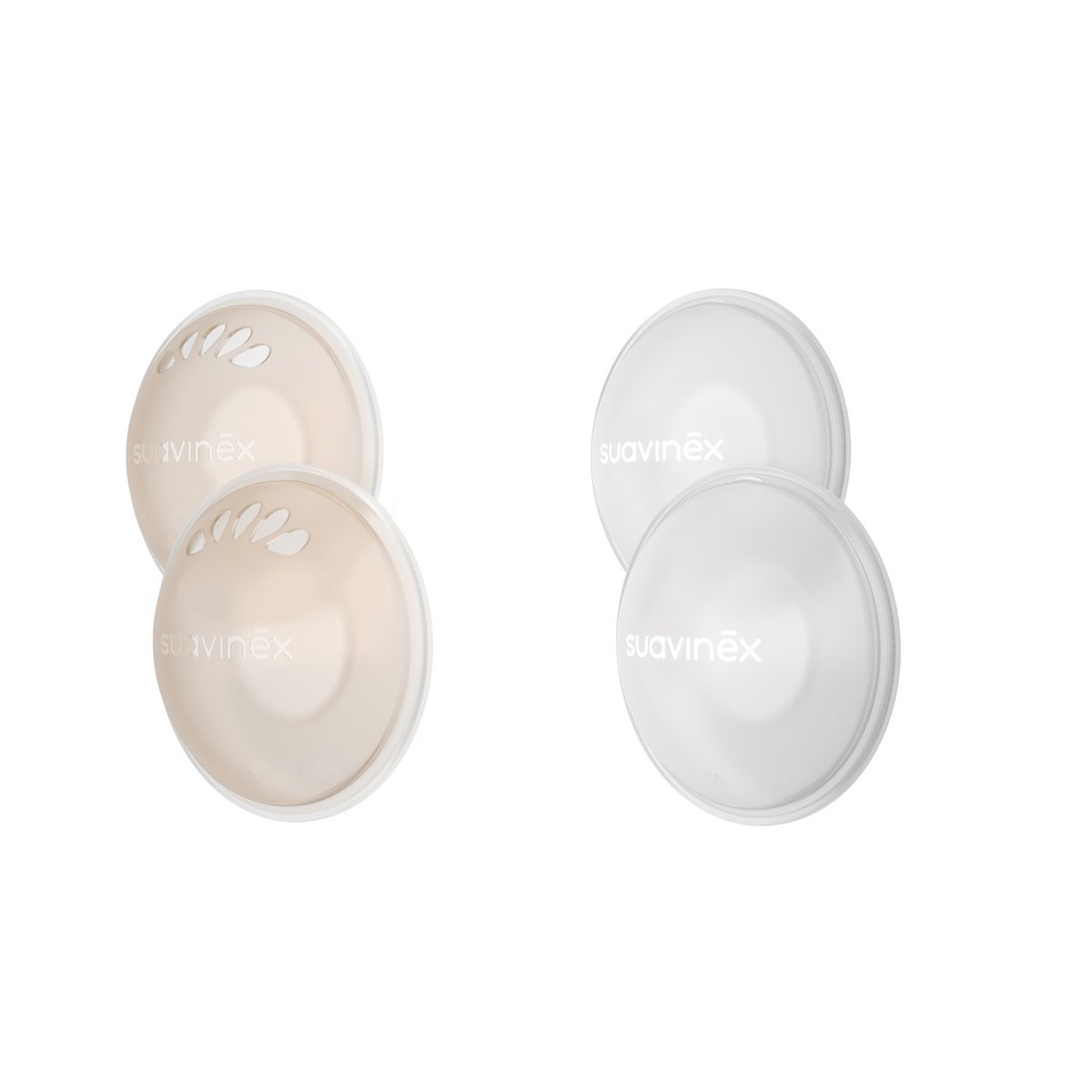 Set 2 coupelles recueille-lait + 2 coupelles protectrices chair, SUAVINEX