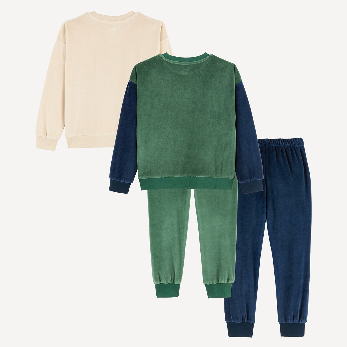 Lot de 2 pyjamas en velours motif montagne assortis, LA REDOUTE COLLECTIONS