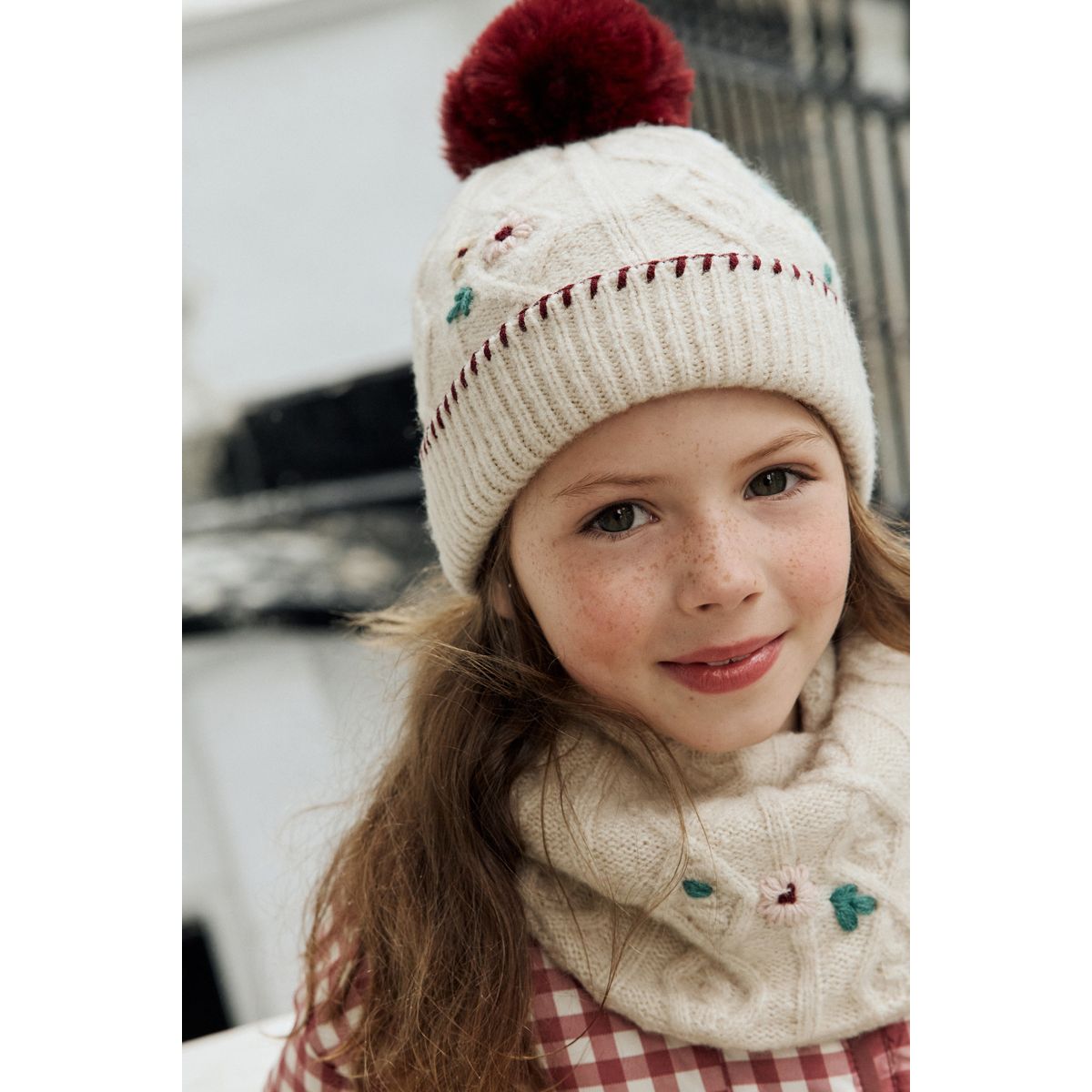 Ensemble bonnet et snood rouge bordeaux, NEXT