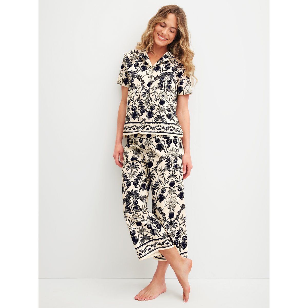 Pantalon de pyjama 7/8 Coton FAVOURITES LAYERING crème de charme, CALIDA