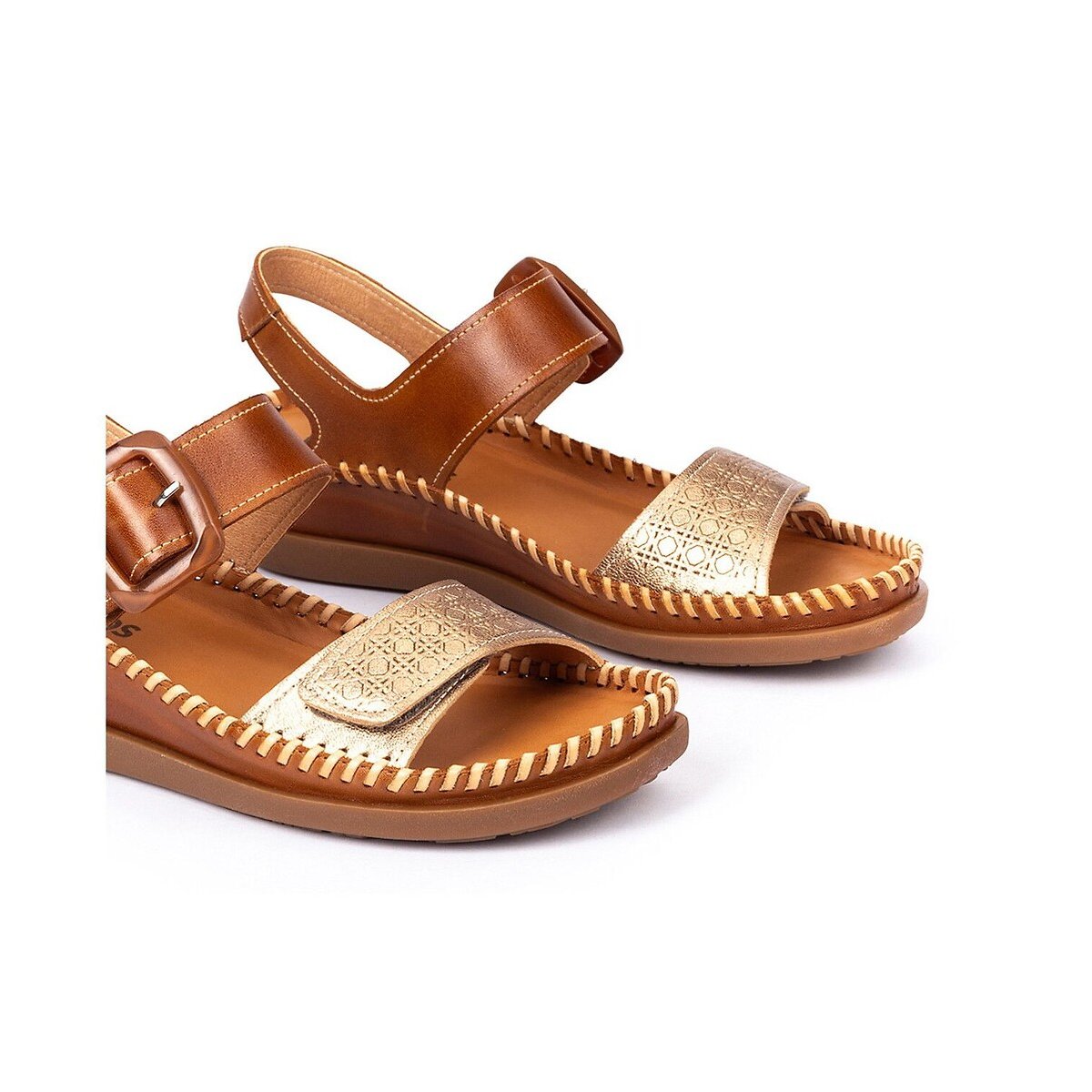 Plateau-Sandalen CADAQUES aus Leder cognac, PIKOLINOS