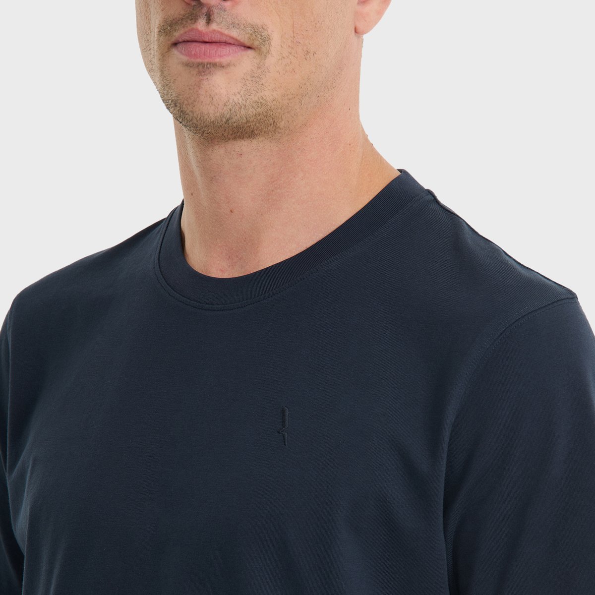 T-shirt manches courtes col rond bleu nuit, AIGLE
