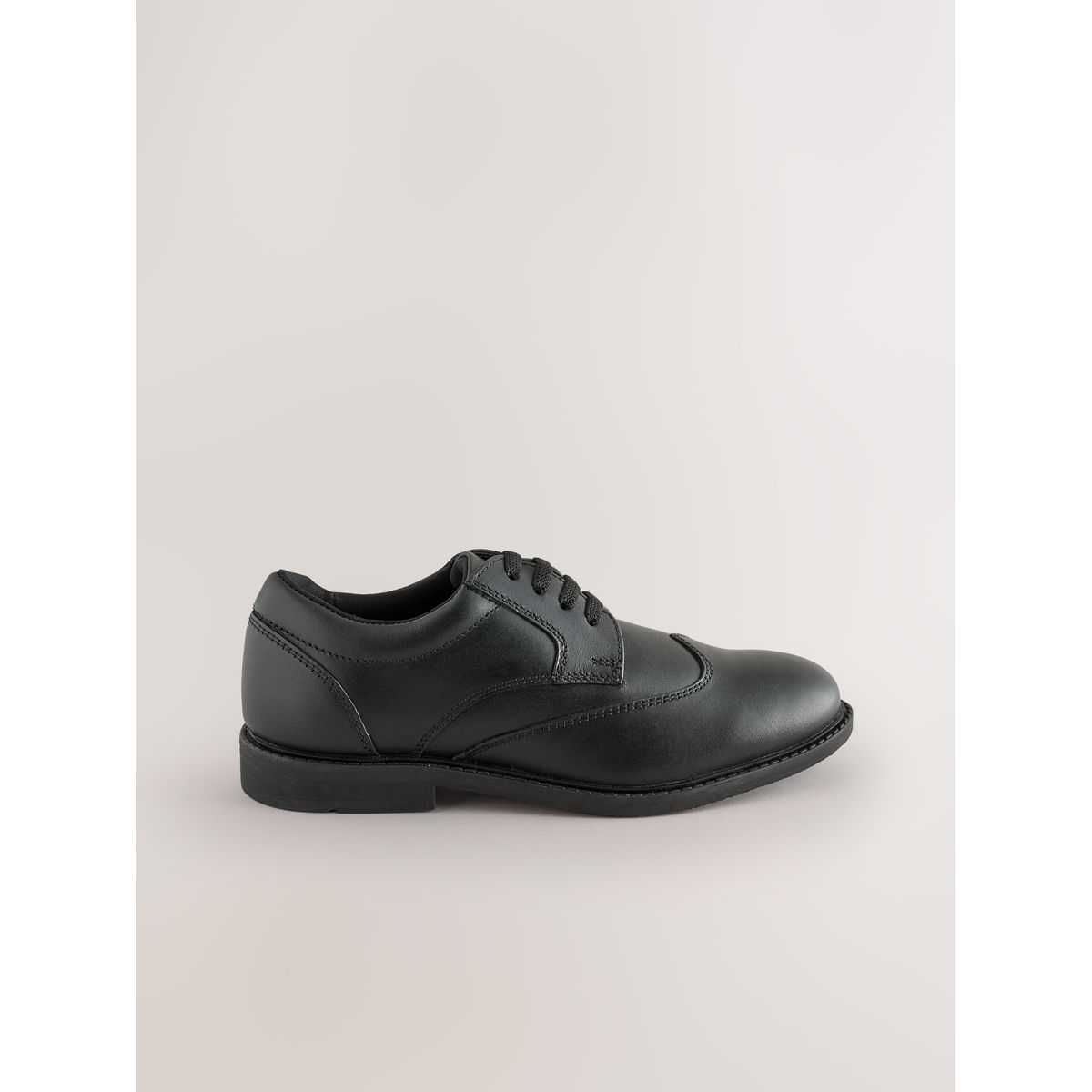 Chaussures en cuir à lacets élastiques noir, NEXT