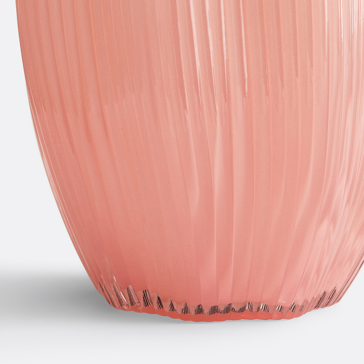 Olma Striated Glass Vase Height 27cm pink, LA REDOUTE INTERIEURS