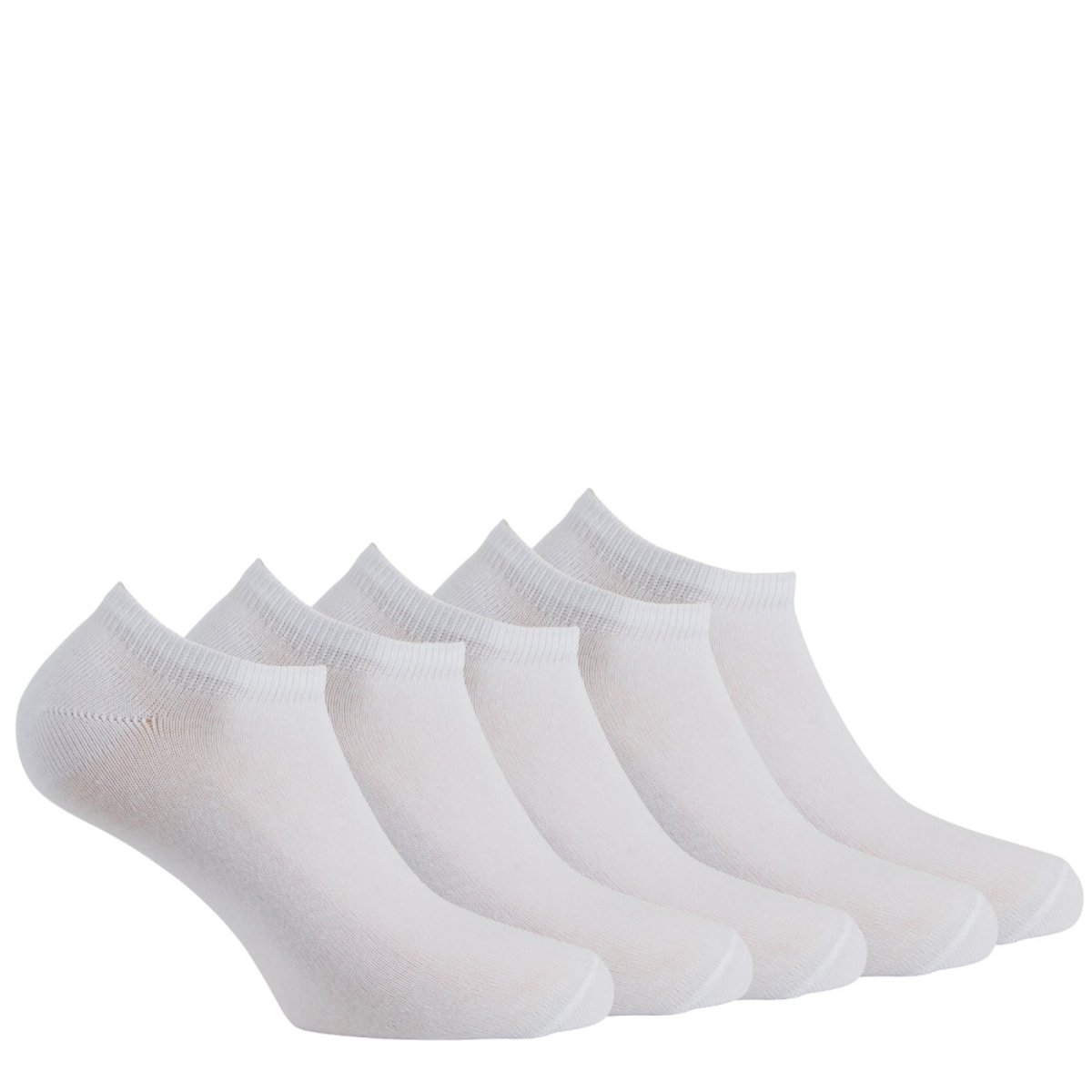 Lot de 5 paires d'invisibles femme en polyester blanc, KINDY