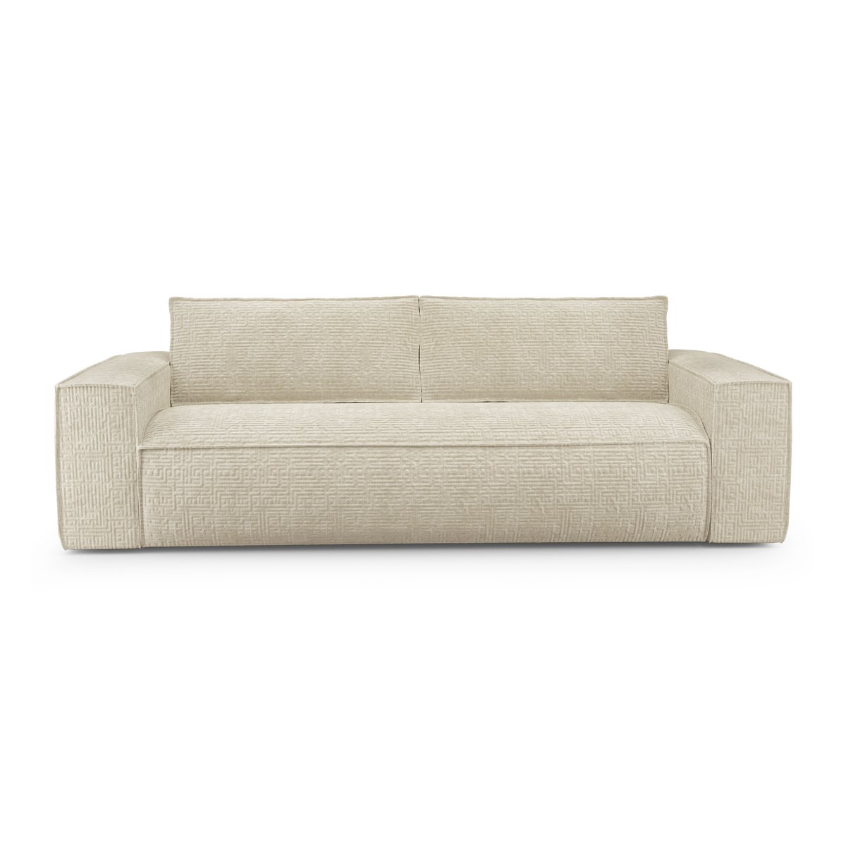Canapé convertible express 140cm 3 places en velours JOAN crème, SIA HOME