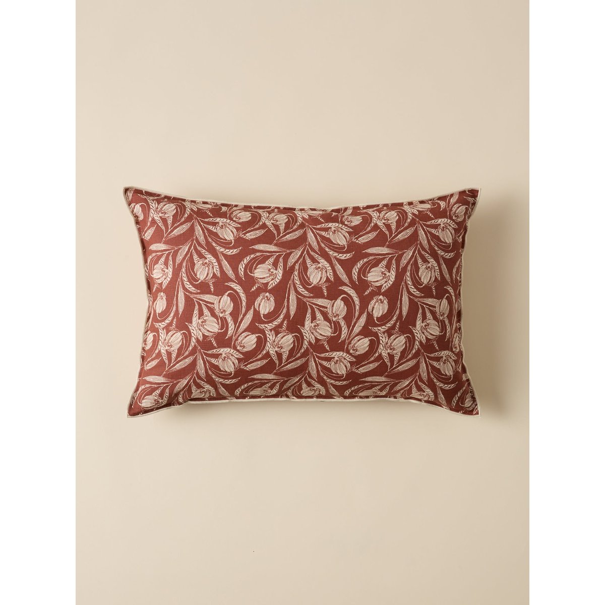 Housse de coussin imprimée "Lucie" acajou, CYRILLUS