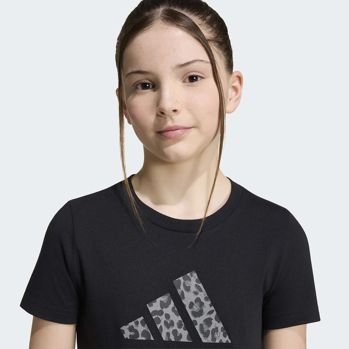 T-shirt manches courtes avec imprimé léopard noir, adidas Performance