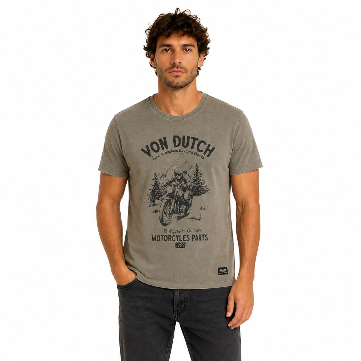 Tee shirt coton FOREST vert/noir, VON DUTCH