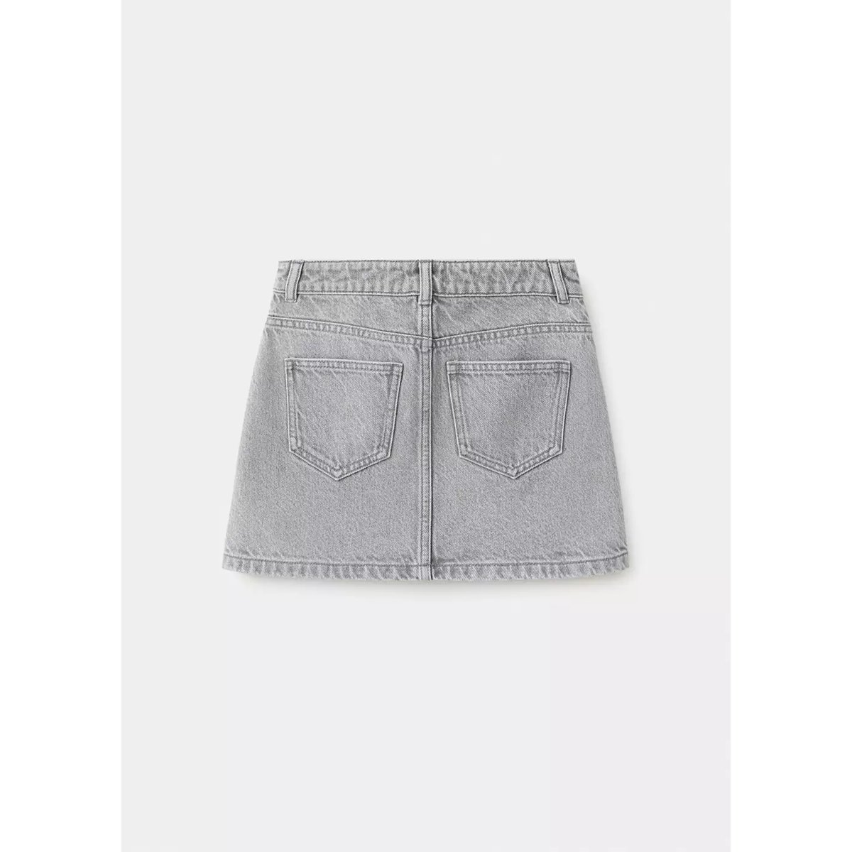 Jupe en jean à détails de clous gris denim, MANGO KIDS