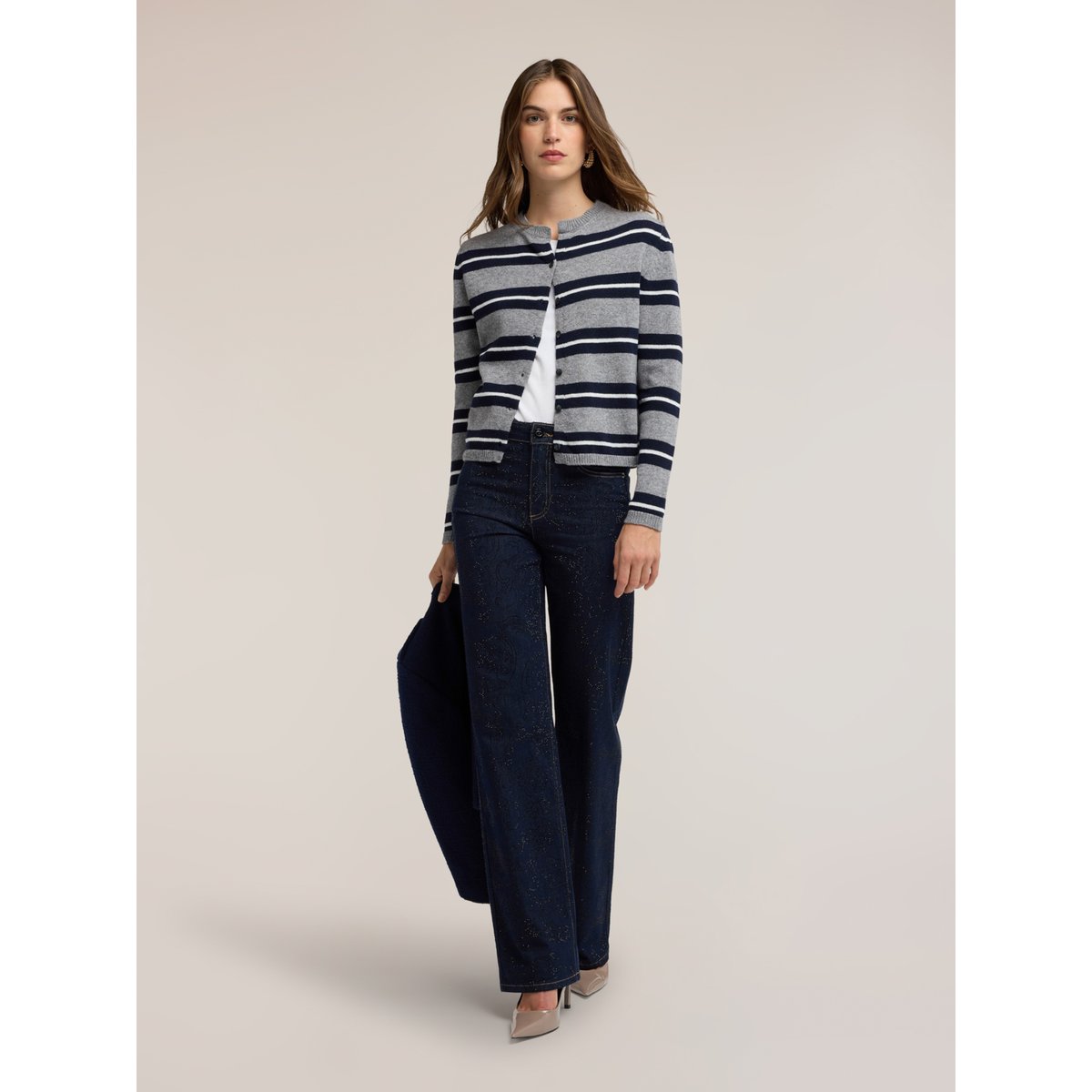 Cardigan à rayures bleu, MOTIVI