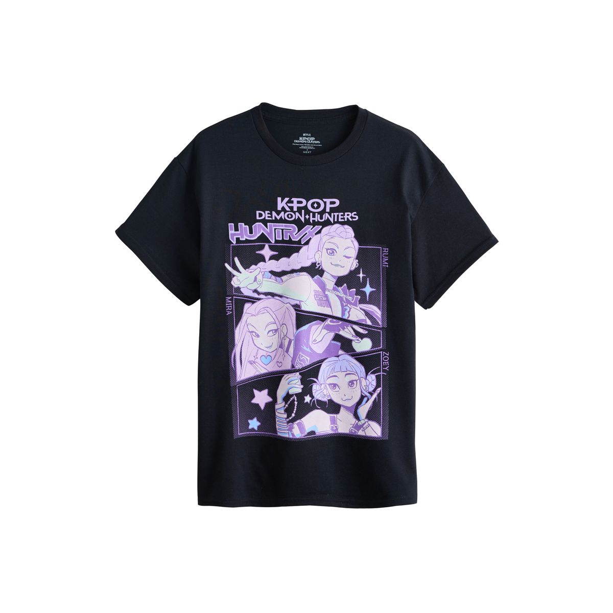 T-shirt en coton à imprimé kpop demon hunters noir, NEXT