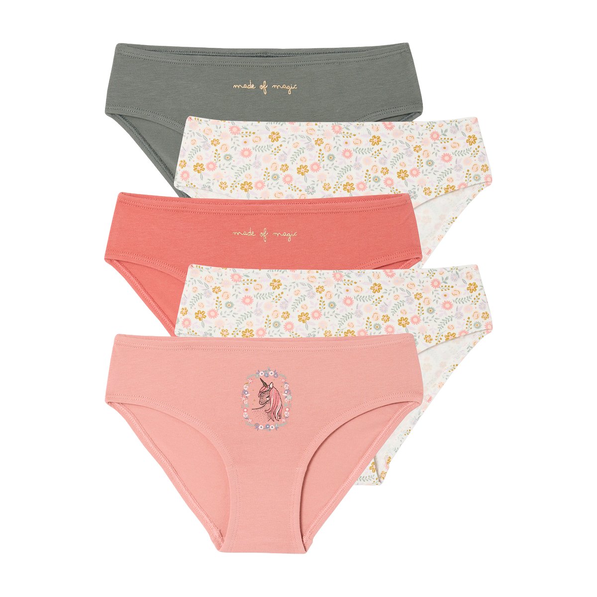 Lot de 5 culottes assorties rose, VERTBAUDET