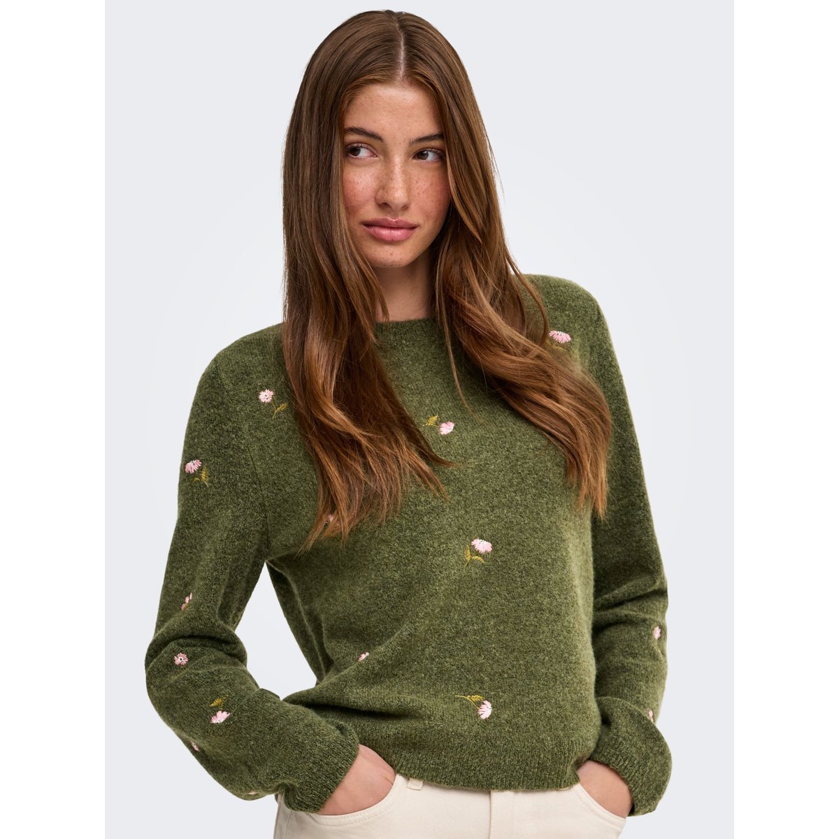 Pull En Maille burnt olive, ONLY