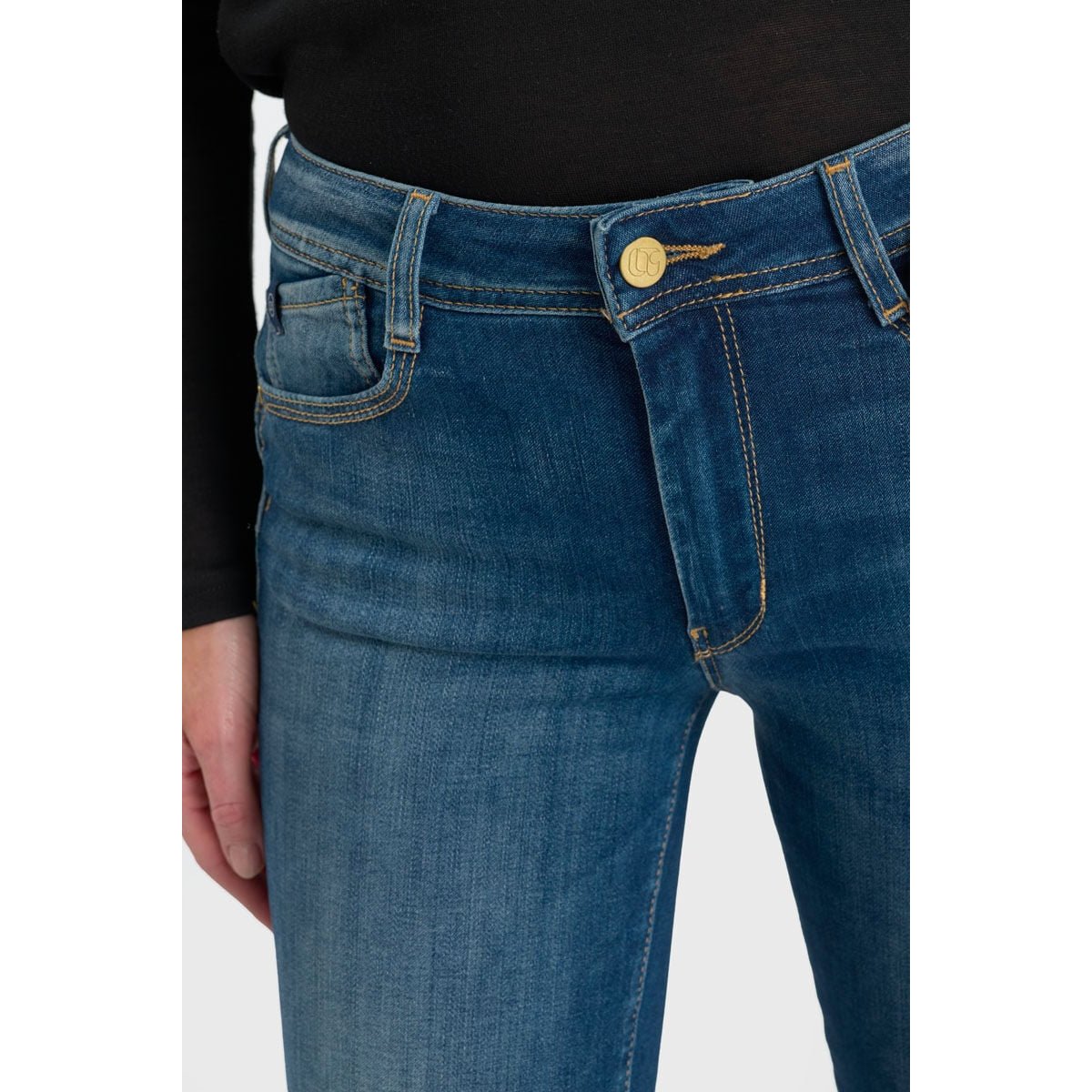 Jeans push-up droite taille haute PULP, longueur 34 blue, LE TEMPS DES CERISES