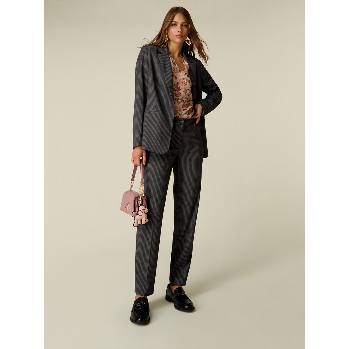 Pantalon à rayures gris, OLTRE