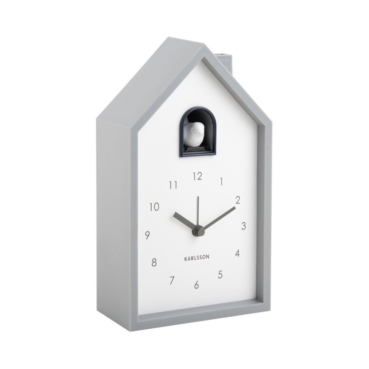 Réveil en plastique avec coucou- ALARM MODERN CUCKOO gris, KARLSSON