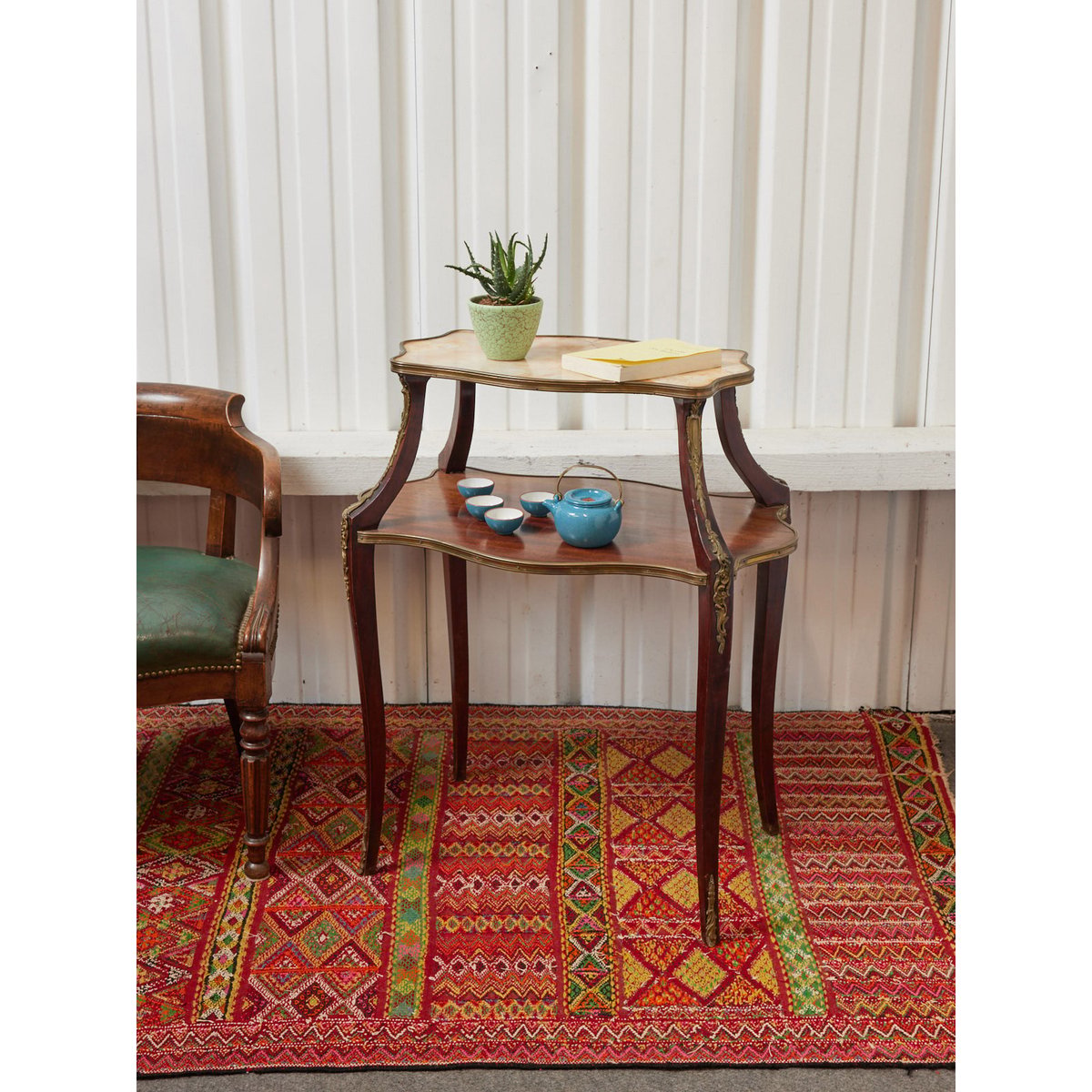 Table de service à thé Francine N°1099 - Bon état bois foncé, DEBONGOUT