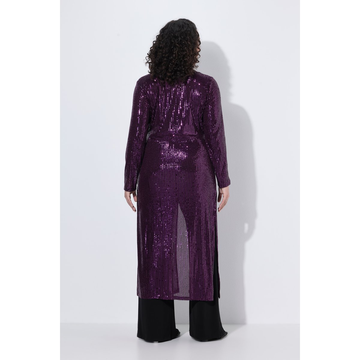 Veste longue à paillettes raisin foncé, ULLA POPKEN