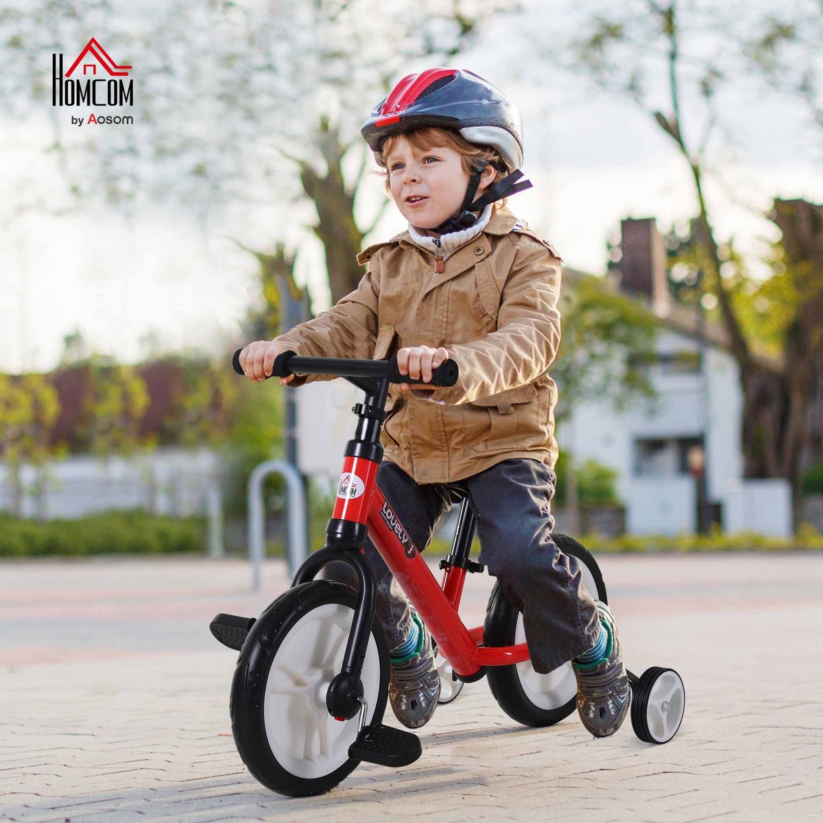 Vélo d'équilibre pour enfants Acier Noir rouge, HOMCOM