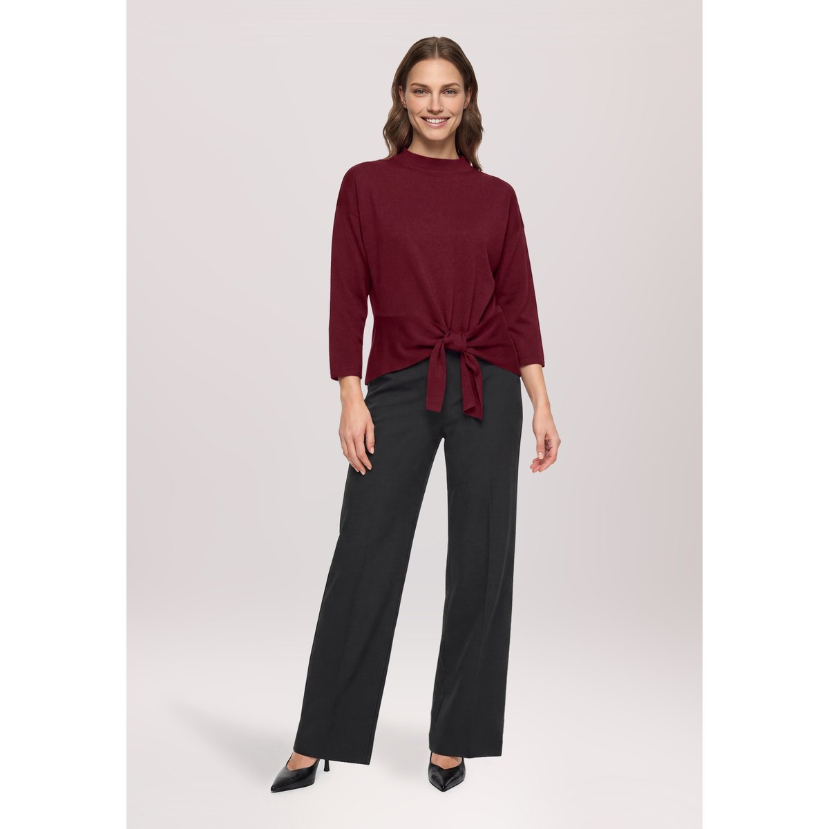 Pull-over en maille à nœud maroon banner, BETTY BARCLAY