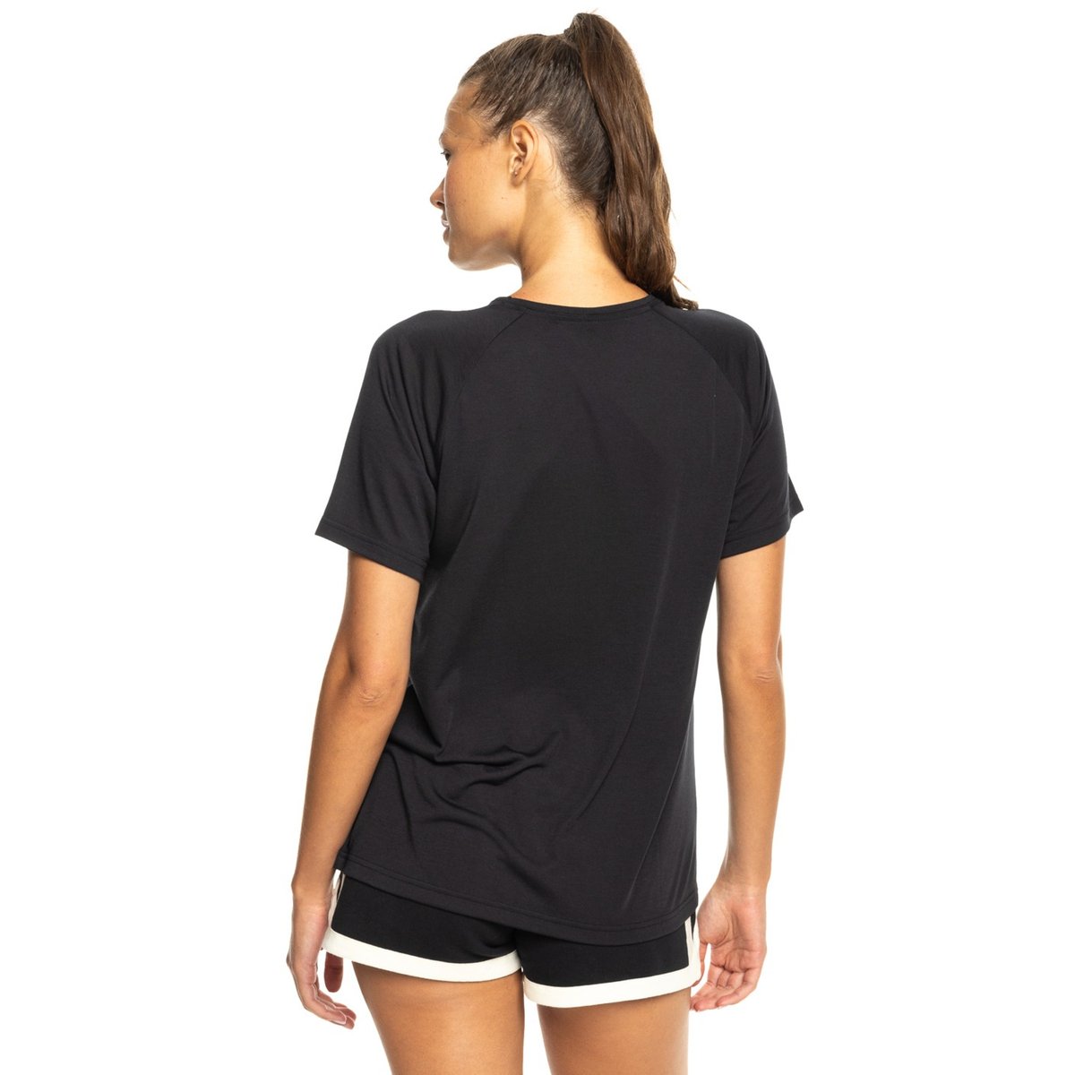 T-Shirt de sport, manches courtes, col rond, . noir true black, ROXY