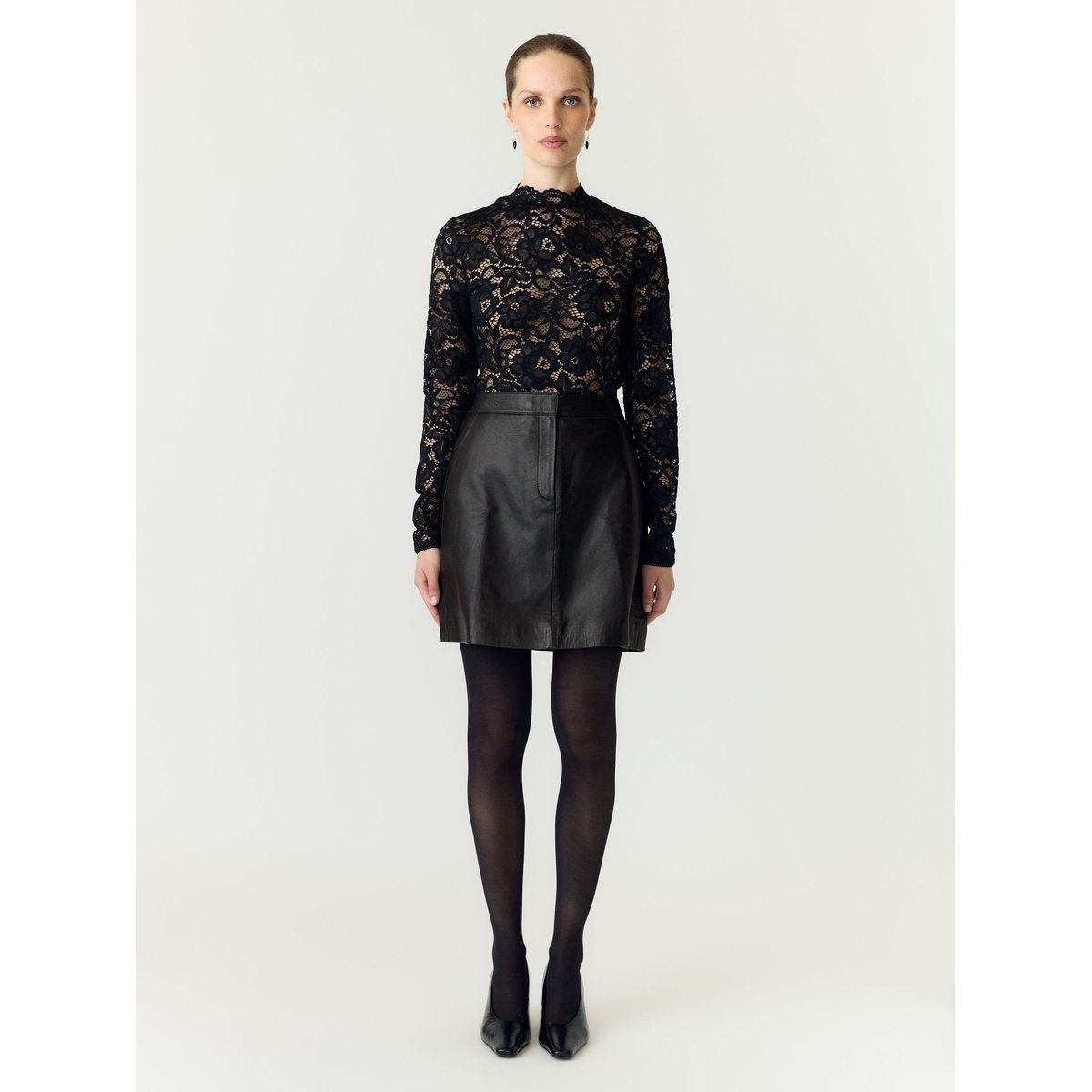 Mini-Jupe En Cuir black 3, YAS