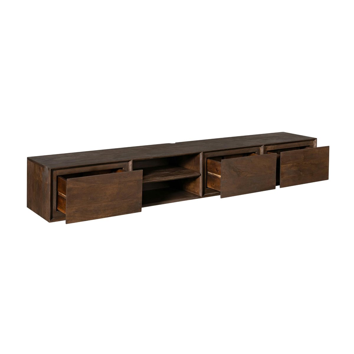 Meuble TV mural en bois 200 cm AERA brun, PIER IMPORT