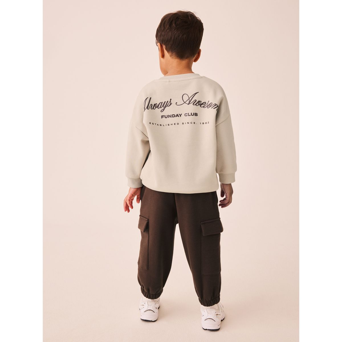 Sweat ras du cou et pantalon de jogging écru chiné, NEXT