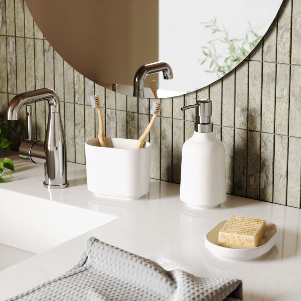 Porte-brosses à dents design  STEP blanc, UMBRA