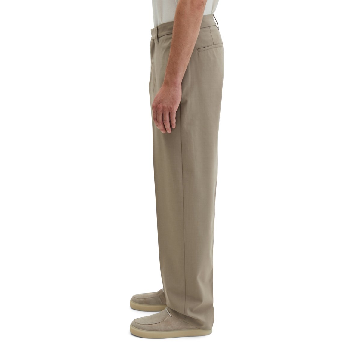 Pantalon modèle Mossbo DFB Travel Collection en Technical Wool Blend léger marron, MARC O'POLO