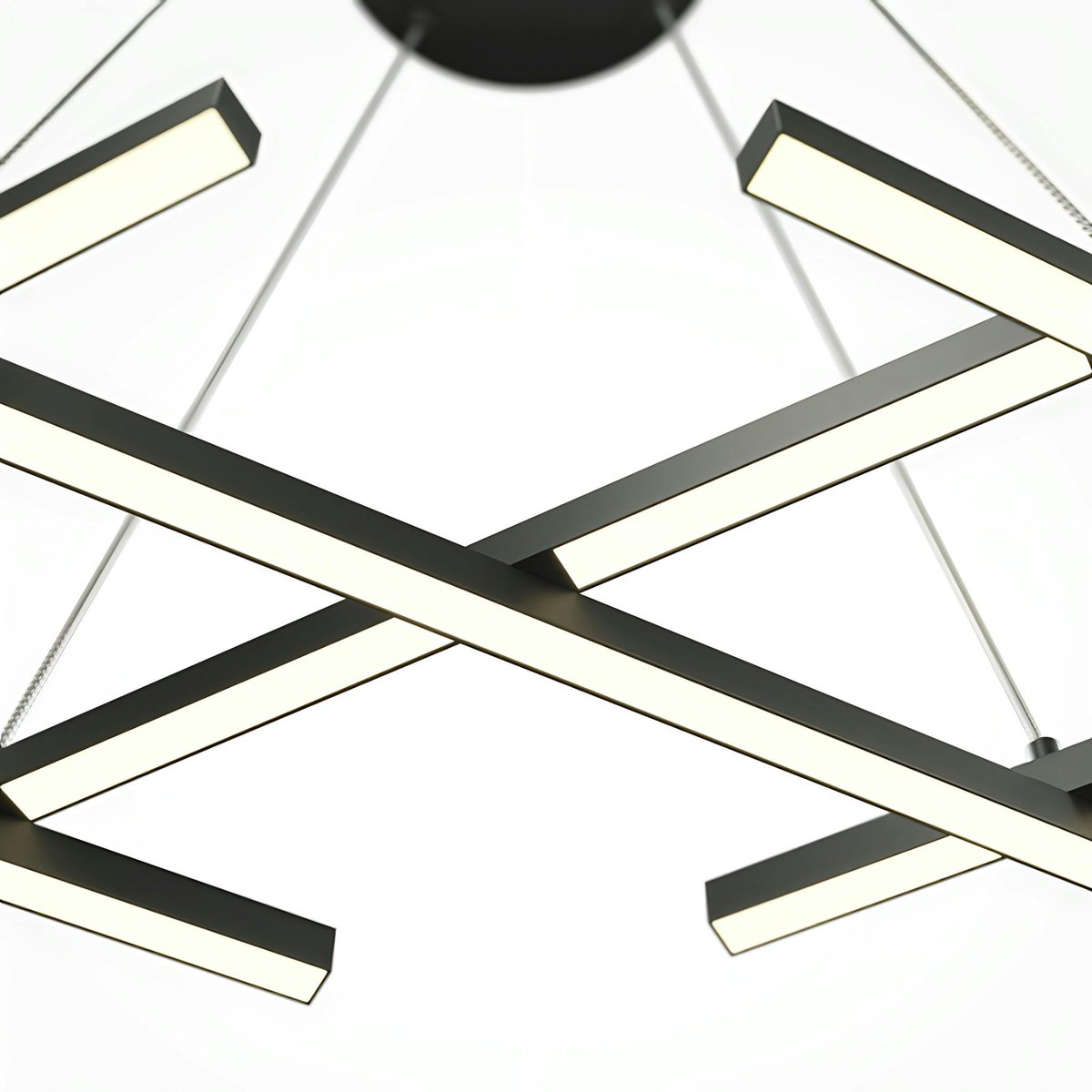 Lustre moderne à LED en métal SALEM noir, PIER IMPORT