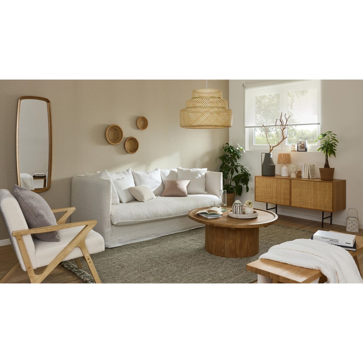 Tapis en jute, COMFY vert, INSPIRE